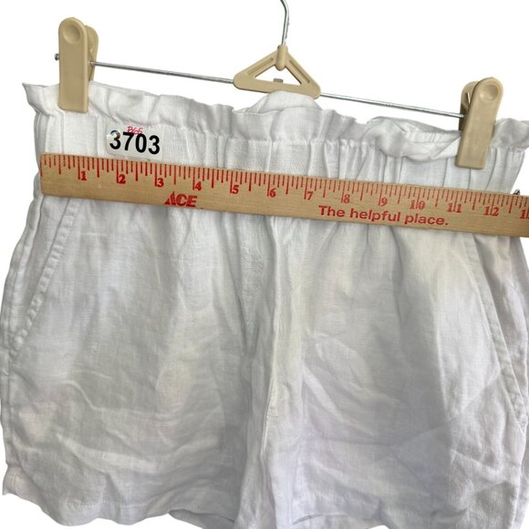 Nwt C&C California 100% Linen Pull-On Paperbag Shorts Womens XS White Vacation - Picture 9 of 10